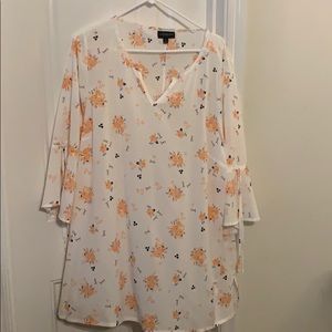 Women’s Lane Bryant S22 White Floral Top